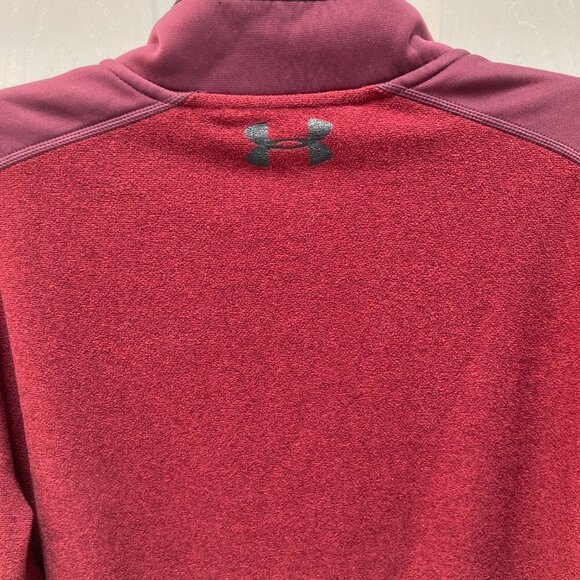 Under Armour Men's Loose Coldgear 1/4 Zip Pullover Jacket Red Maroon Size Medium - Picture 7 of 7